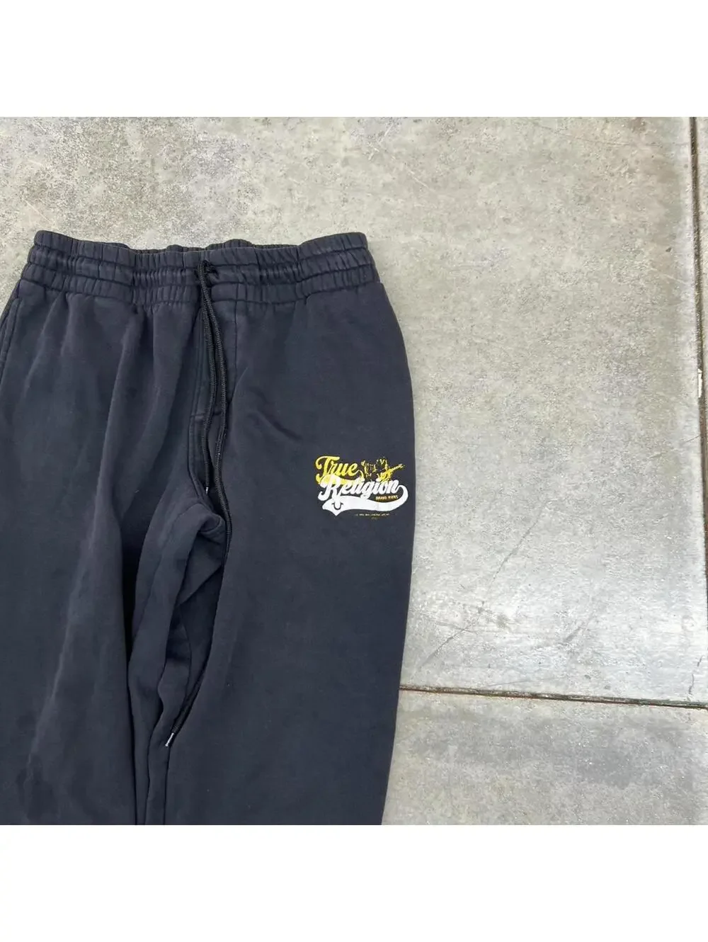 vintage true religon small logo cuffed jogger sweatpants size medium